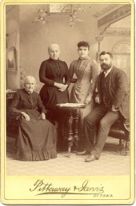William John Gerald and three women; photo by Pittaway and Jarvis, Ottawa, Ontario, Canada, circa 1887-1891